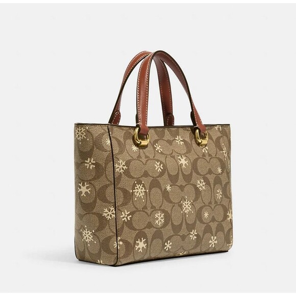 COACH ALICE Satchel Crossbody Signature Canvas Snowflake Print CF378 NWT $378 - Picture 14 of 15